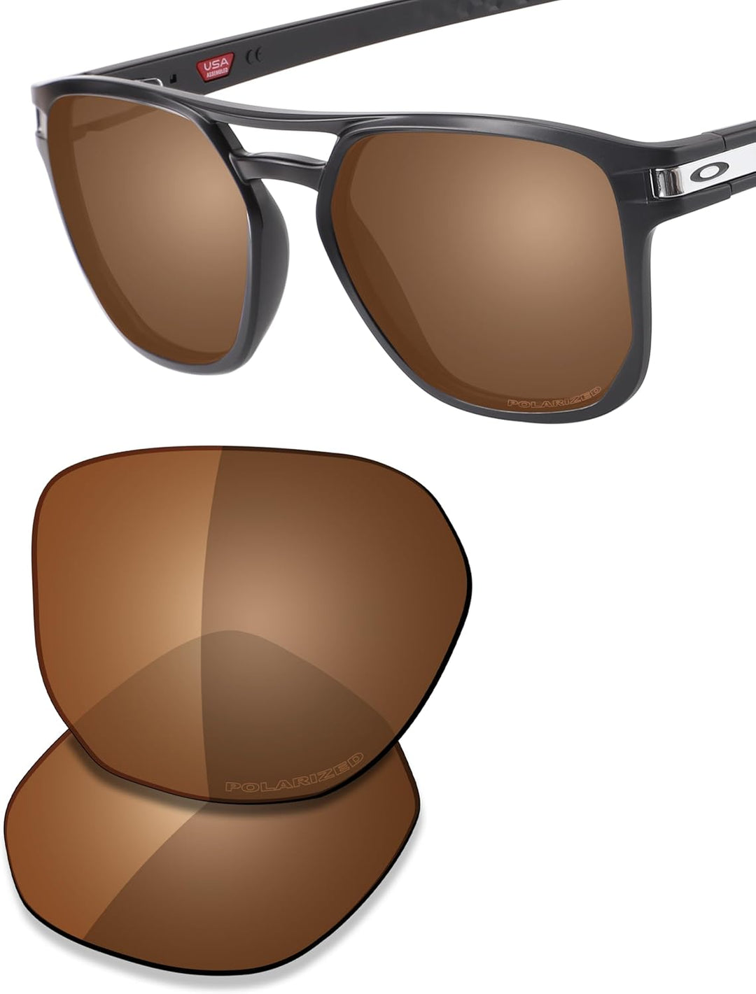 Saucer Premium Ersatzgläser für Oakley Latch Beta OO9436 Sonnenbrille High Definition – Bernsteinbra