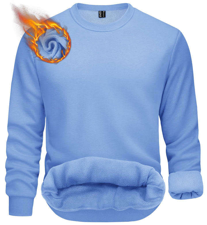 TACVASEN Fleecepullover Herren Sweatshirt Gefüttert Winter Warme Sport Langarmshirt Rundhals Outdoor