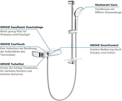 GROHE Grohtherm SmartControl | Brause-und Duschsysteme - Thermostat-Brausebatterie DN 15 mit Brauseg