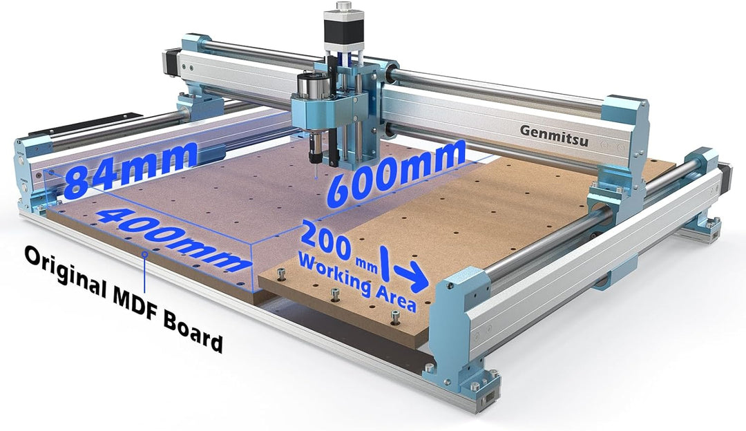 Genmitsu Gewindeeinsätze 2040 MDF-Spoilboard für Genmitsu 4040-PRO CNC-Maschine, X-Achsen-Verlängeru
