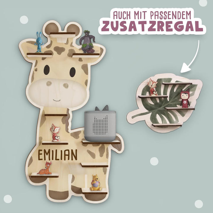 hellomini Tonie Regal Mädchen mit Wunschnamen - Personalisiertes Toniebox Regal fürs Kinderzimmer -
