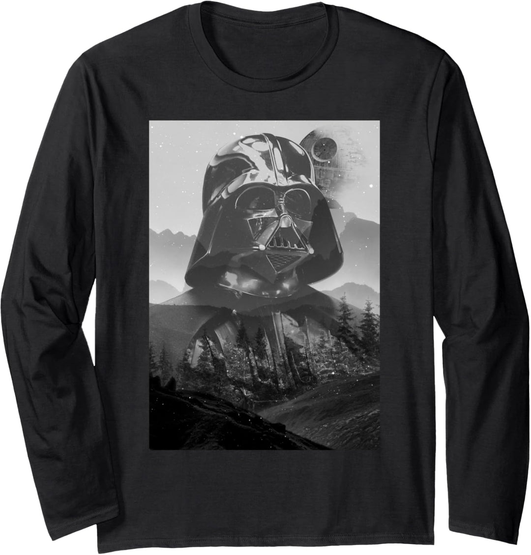 Star Wars Darth Vader Endor Station Super Imposed Langarmshirt
