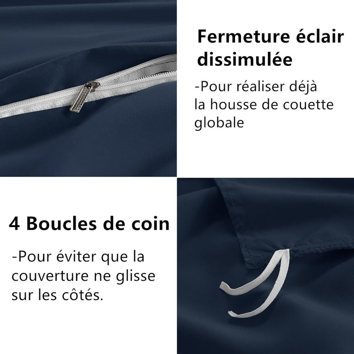 WAVVE Bettwäsche 240x260 3 teilig - Bettbezug 240 x 260 Set mit Kissenbezüge 65x65 cm, Bettwäsche-Se