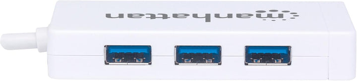 Manhattan 507608 USB Typ C auf 3-Port Hub mit Gigabit-Ethernet-Netzwerkadapter USB-3.1 (G1) weiss US