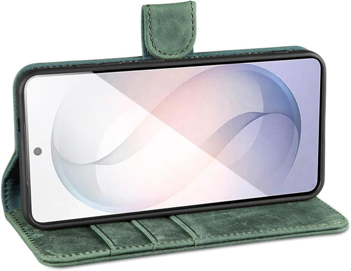 LENSUN Echtleder Hülle für Samsung Galaxy S26, Handyhülle Echtes Leder [RFID Blocker][Magnetverschlu