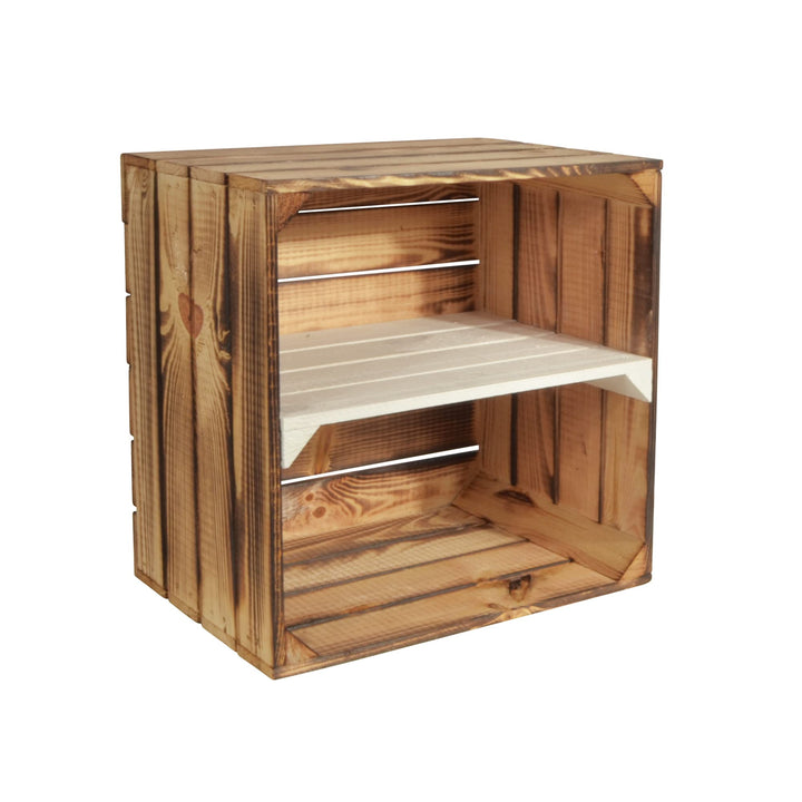 Weinregal Wino aus Holz - Geflammt Weiss 1x Regal Holzkiste 1 1x Weiss Regal, 1 1x Weiss Regal