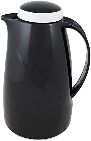 Helios Isolierkanne Wave, 1,5 Liter, Kunststoff, schwarz, Drehverschluss, spülmaschinenfest Schwarz