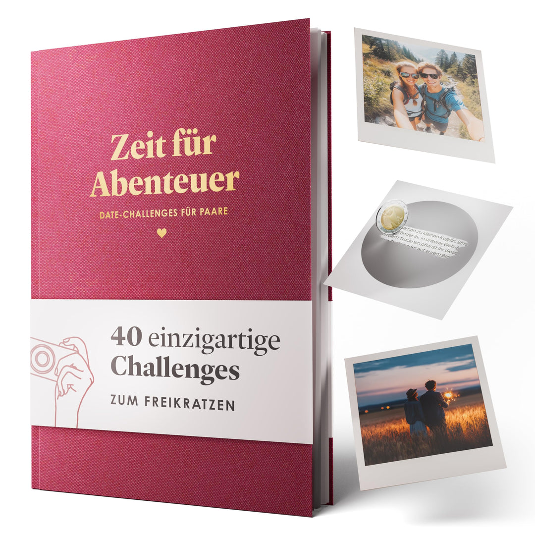 Date Challenge Buch für Paare “Zeit für Abenteuer” | Valentinstag-Geschenk für ihn & sie | ABC Date