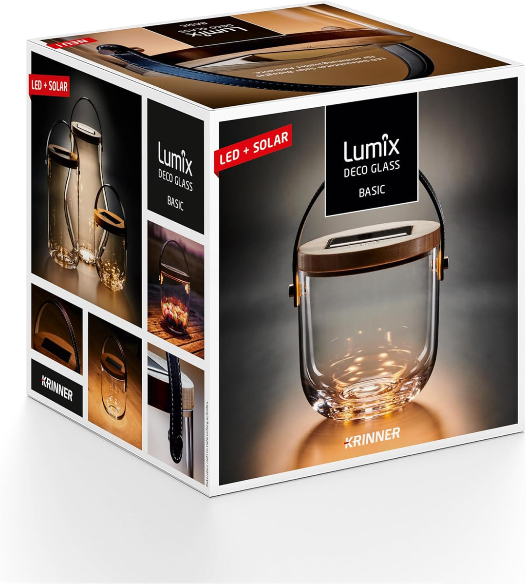 Lumix® LED-Solar-Laterne Deco Glas Basic 15cm mit USB-Anschluss und Touch-Funktion 1 Stück 22500, So