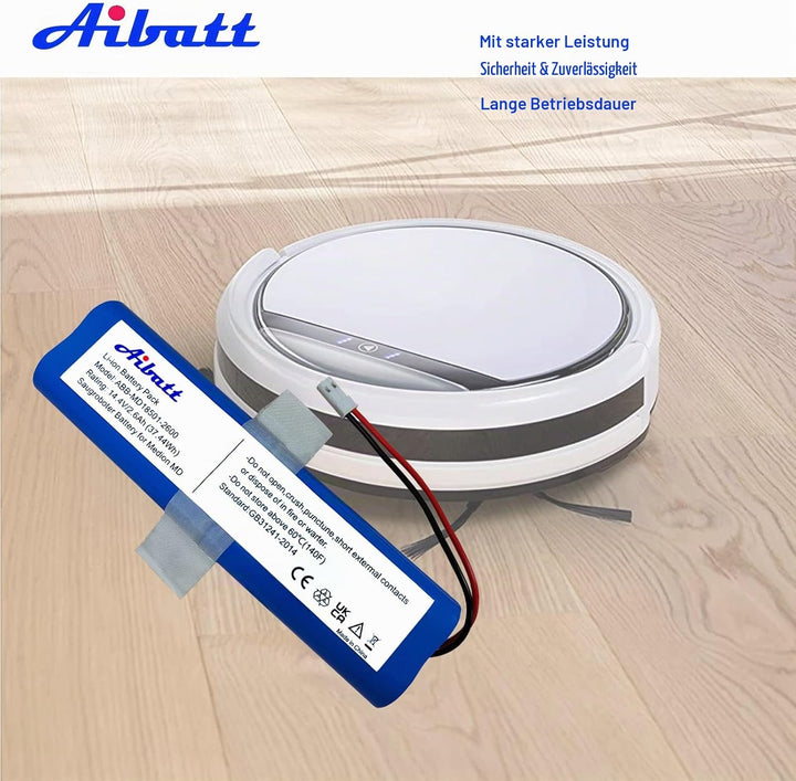 Aibatt Akku,37.44Wh Ersatzakku kompatibel mit Medion MD 18500, 18501, 18600 Staubsauger Home Cleaner