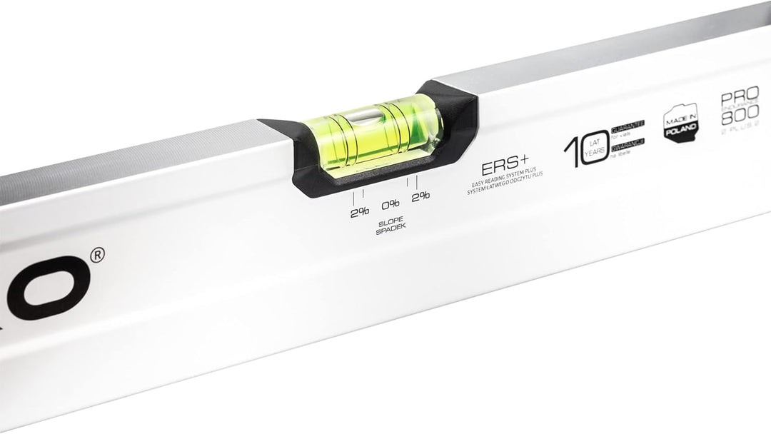 PRO800 Wasserwaage 120cm beidseitig gefräst mit Ergonomischen Profil - ERS+ (Easy Reading System) Pr