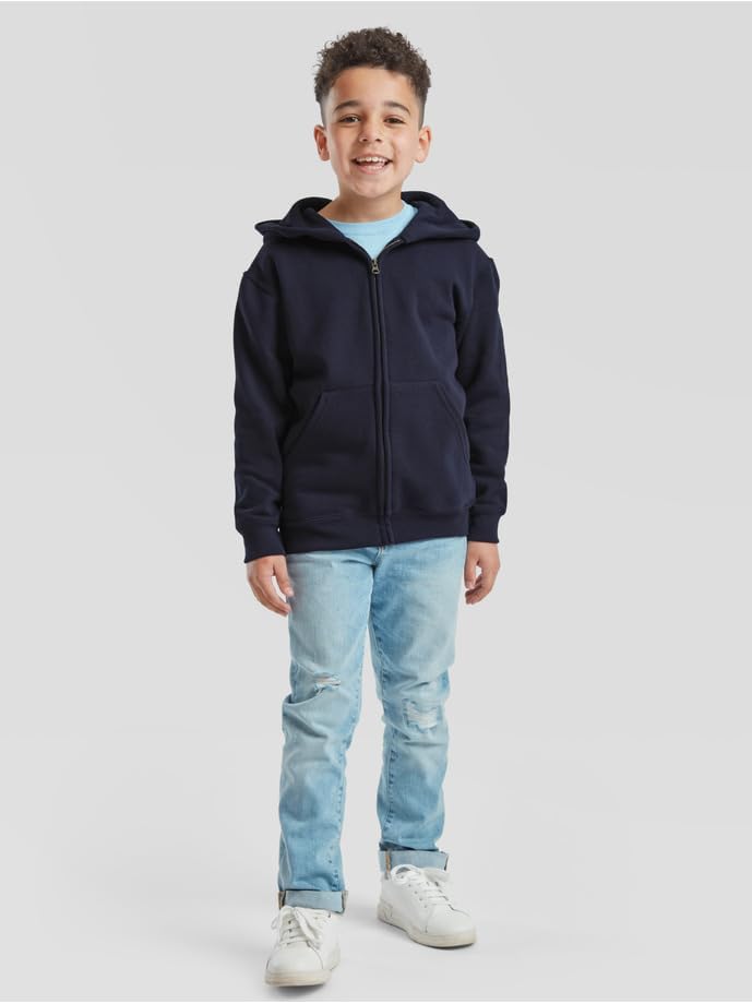 Fruit of The Loom Unisex - Kinder Sweatshirt Regular Fit 12071B 152 Blau (Dark Navy), 152 Blau (Dark