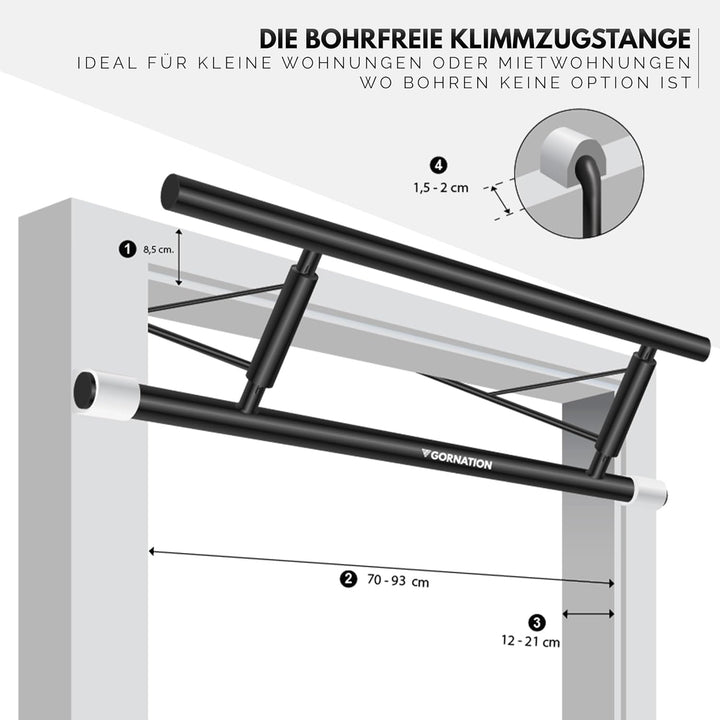 GORNATION Klimmzugstange Türrahmen, Klimmzugstange für Tür, Multifunktionale Pull Up Bar, Perfekt fü