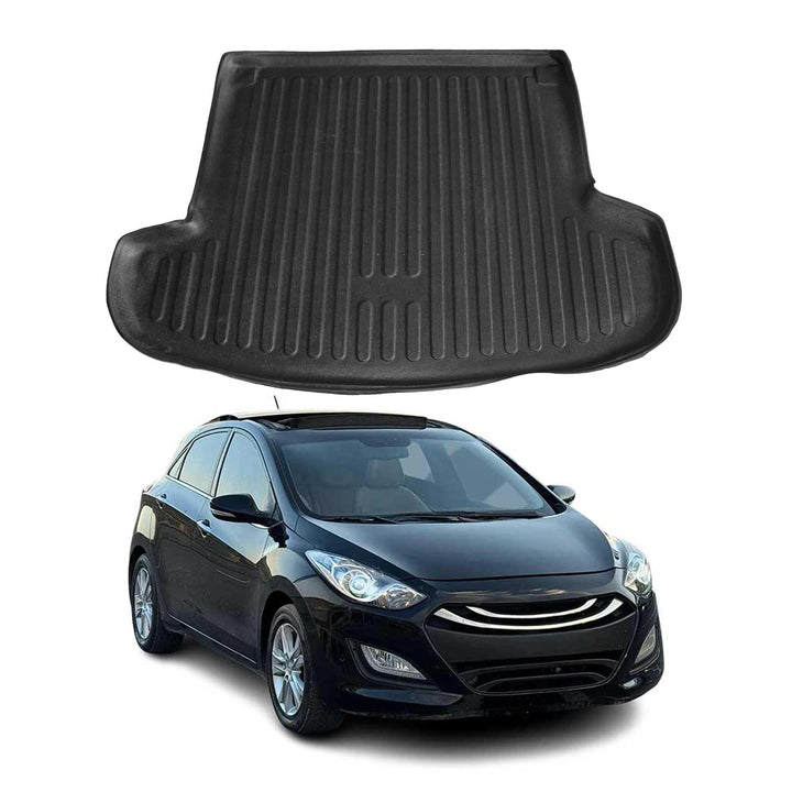 OMAC Kofferraumwanne Laderaumwanne kompatibel mit Hyundai i30 Kombi 2012-2016 Gummi TPE Schwarz