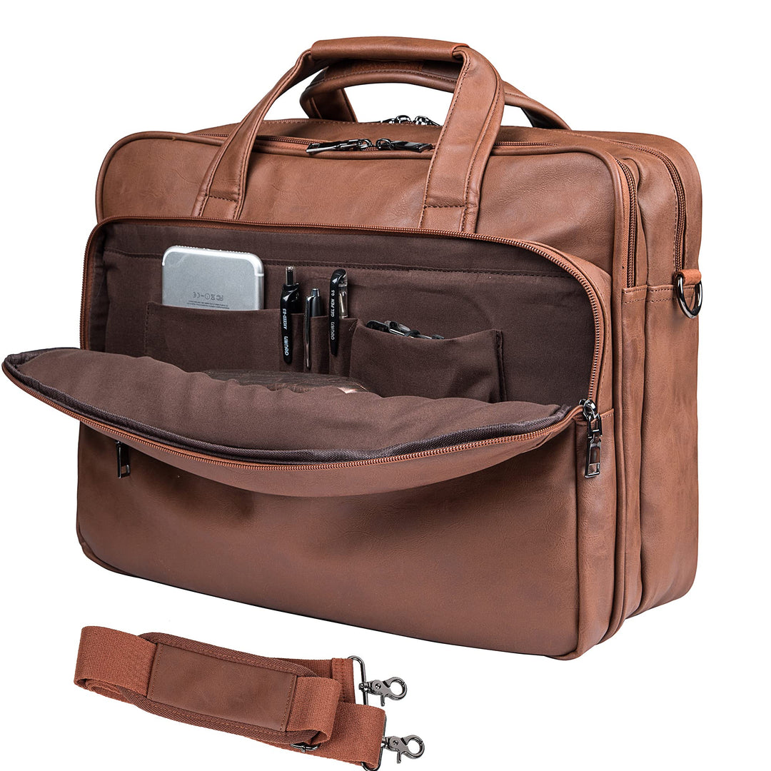 Leder Laptop Tasche Herren 15,6 Zoll Messenger Aktentasche Business Satchel Computer Handtasche Schu
