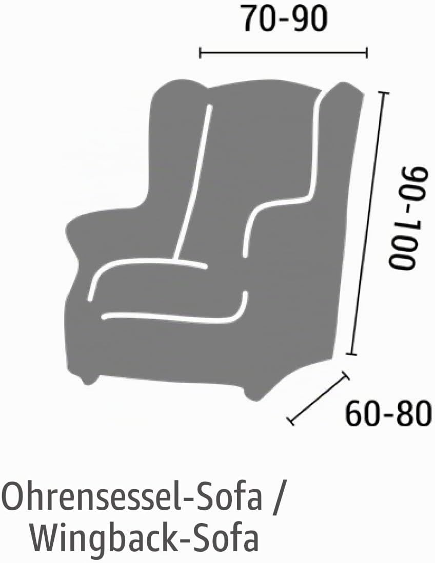 Estoralis Berto Stretch Husse für Ohrensessel, Stoff, Grün Ohrensessel Grün, Ohrensessel Grün