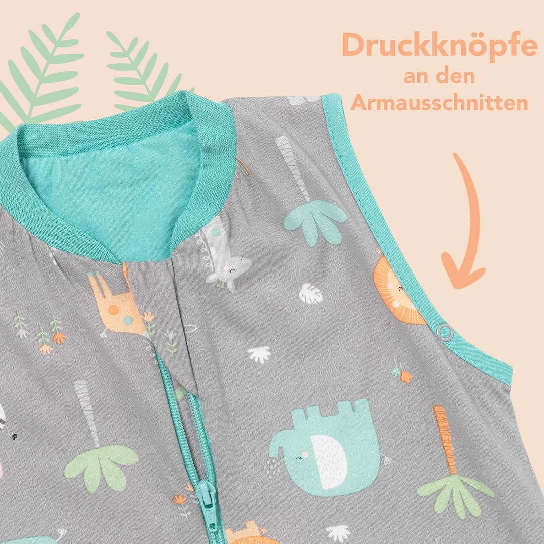 Schlummersack leicht gefütterter Babyschlafsack Frühjahr/Sommer 1.0 Tog für Mädchen und Jungs - in v