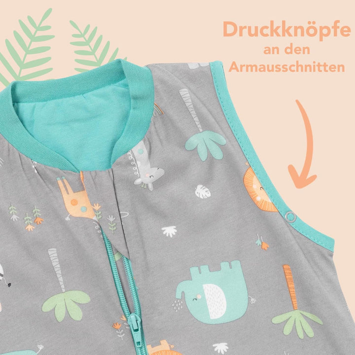 Schlummersack leicht gefütterter Babyschlafsack Frühjahr/Sommer 1.0 Tog für Mädchen und Jungs - in v
