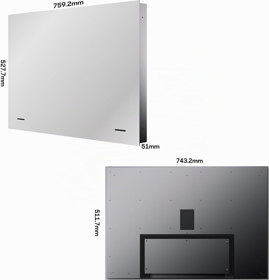 SYLVOX Spiegel Fernseher für Bad 32 Zoll, Wasserdichter IP66 Google TV 1080P | 60Hz| Hotspot &amp; WiFi