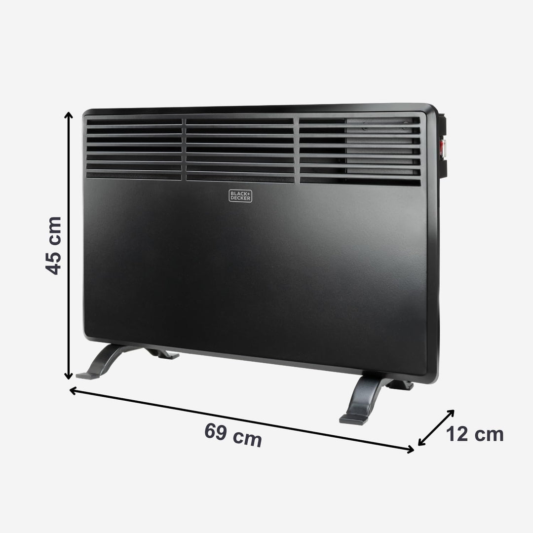 Black+Decker ES9350030B BXCSH1200E Konvektor, 240 V, Schwarz, 1200 W Wand Konvektor - 1200 W, Wand K