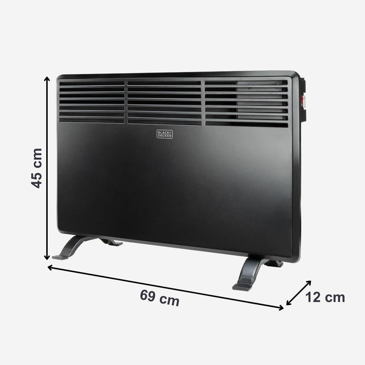 Black+Decker ES9350030B BXCSH1200E Konvektor, 240 V, Schwarz, 1200 W Wand Konvektor - 1200 W, Wand K