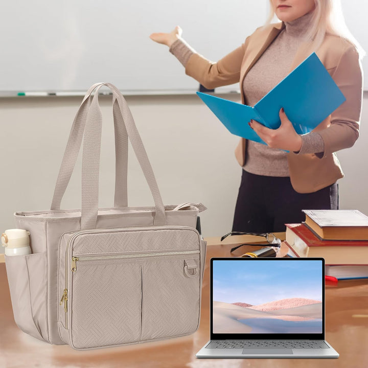 Tragetasche für Lehrer mit Akkordeon-Aktenfach, grosse Arbeitstasche für Lehrerinnen für Frauen, Kam