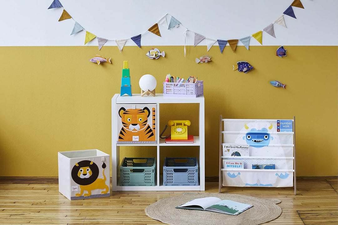 3 Sprouts - Bücherregal Kinderzimmer Holz - Montessori Bücherregal für Kinder - Yeti, Yeti