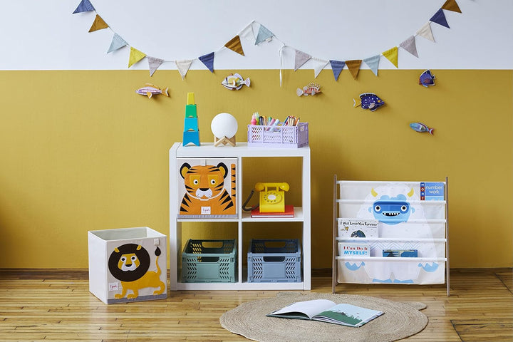 3 Sprouts - Bücherregal Kinderzimmer Holz - Montessori Bücherregal für Kinder - Yeti, Yeti
