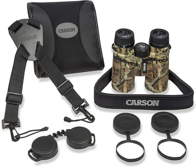 Carson Full-Size Fernglas, 10x42mm, MossyOak Tarnoptik, hochwertige ED-Glas Linsen, wasserdicht und