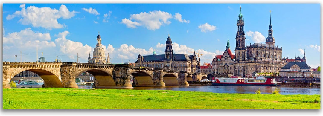 Feeby. Leinwandbild, Bilder, Wand Bild, Wandbilder, Kunstdruck 150x60 cm, DRESDEN ELBE VALLEY, DEUTS