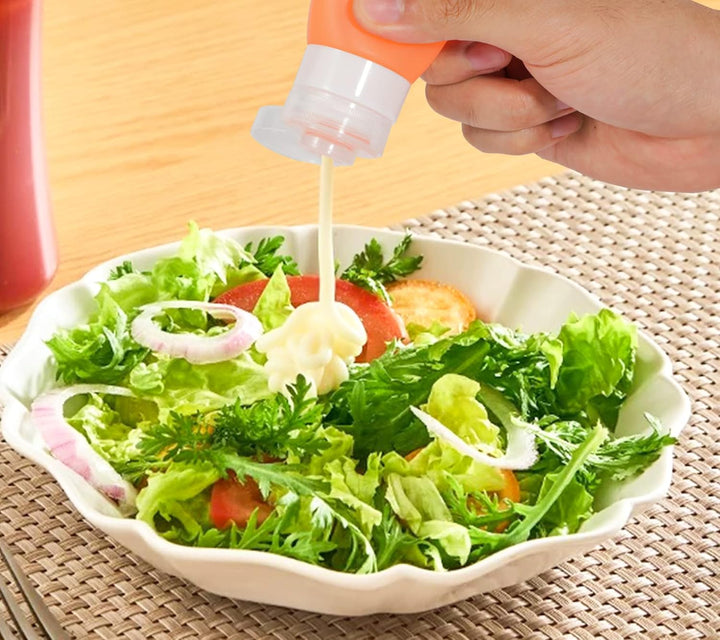 webake Salatdressing Flasche Silikon 5 Stück 55 ml Tragbar Salatdressing Shaker Behälter Quetschflas