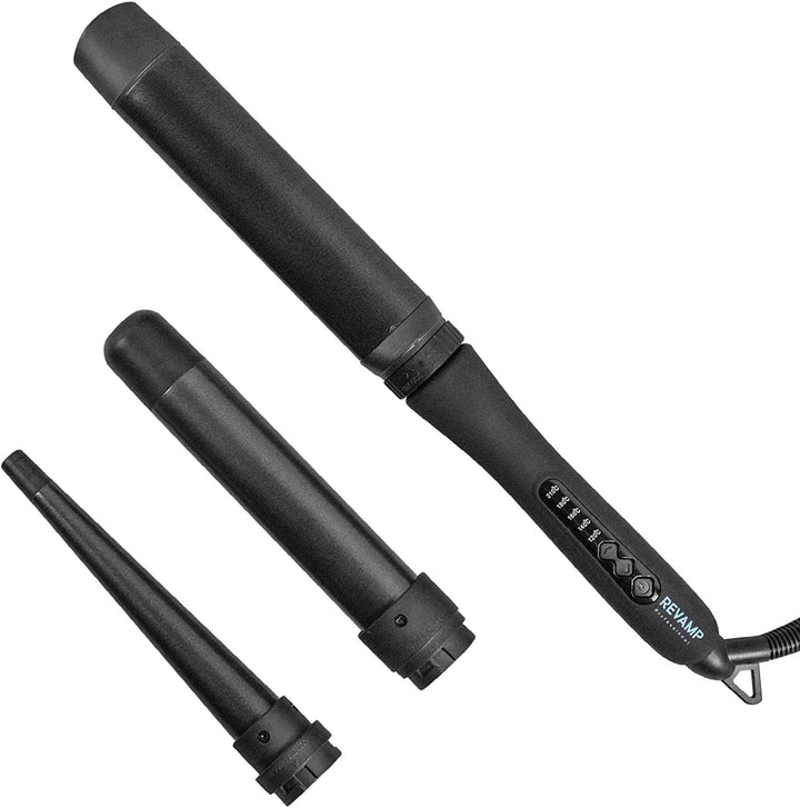 REVAMP Multiform 3-in-1 Curl & Waves Haarstyler – Lockenstab-Set mit 3 Keramikaufsätzen, Stylingstab