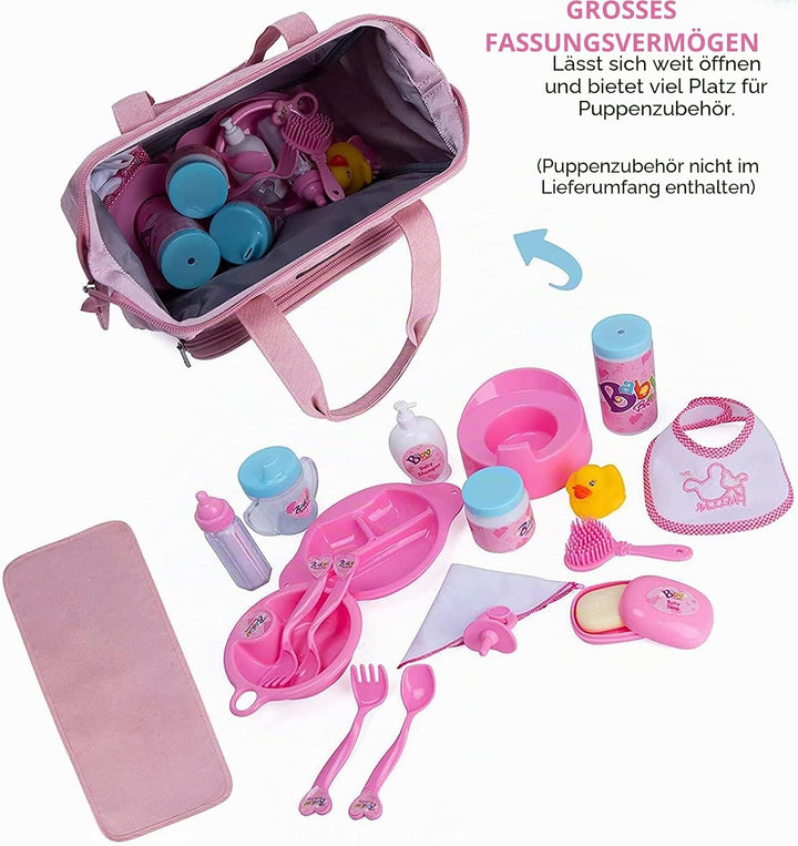 Bebamour Einhorn Puppe Wickeltasche mit Puppe Wickelmatte tragen Puppe Zubehör Mode Kinder Mädchen B