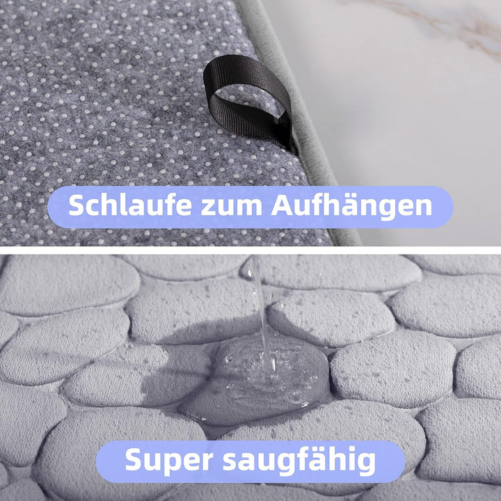 chakme Badematte Memoryschaum Badteppich Memory Foam Duschvorleger Saugfähige Badvorleger Badezimmer