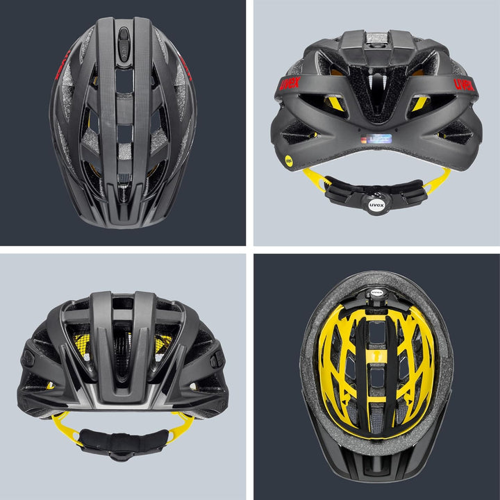Uvex i-vo cc Mips - Allround Helm - Fahrradhelm Titan - Red Mat 56-60 cm Single, Titan - Red Mat 56-