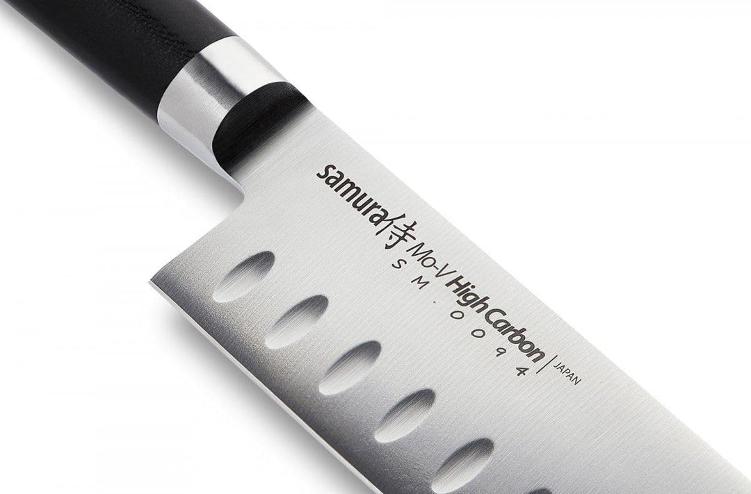 SAMURA MO-V Profi Santokumesser Ultra-scharf, gross, aus japanisch AUS 8 Edelstahl, 18 cm Klinge, mi