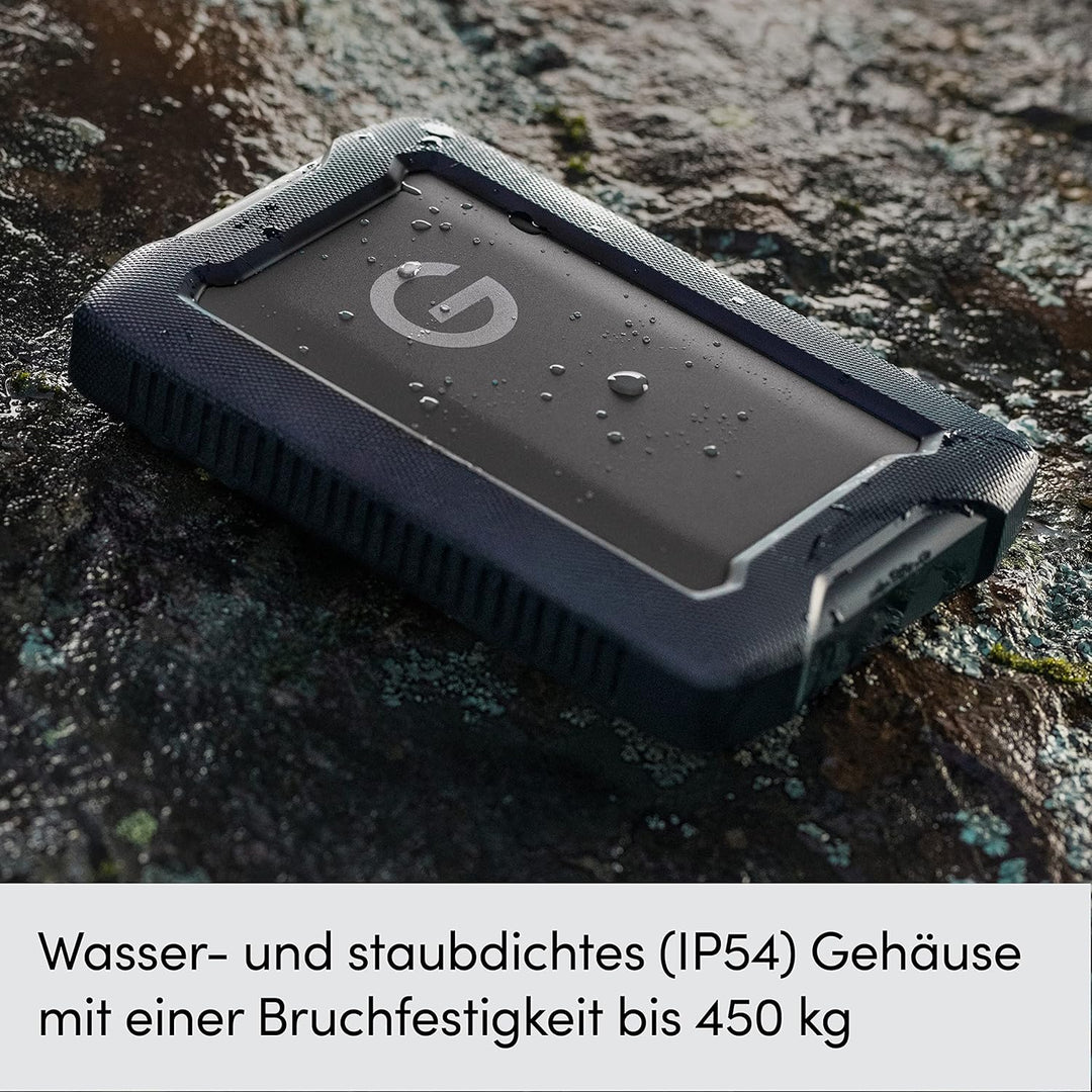 SanDisk PROFESSIONAL G-Drive ArmorATD 5 TB (Mobile Festplatte, All-Terrain Festplatte, USB-C-fähig,