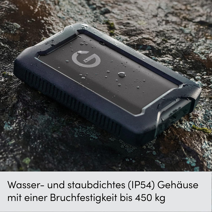 SanDisk PROFESSIONAL G-Drive ArmorATD 5 TB (Mobile Festplatte, All-Terrain Festplatte, USB-C-fähig,