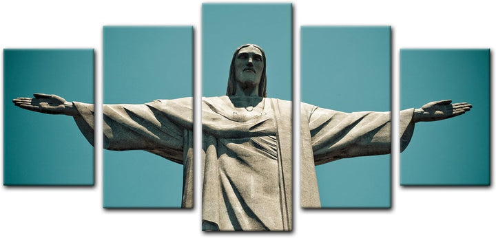Bilderdepot24 Bild auf Leinwand | Jesus Christus der Erlöser - Rio De Janeiro Brasilien in 70x50 cm