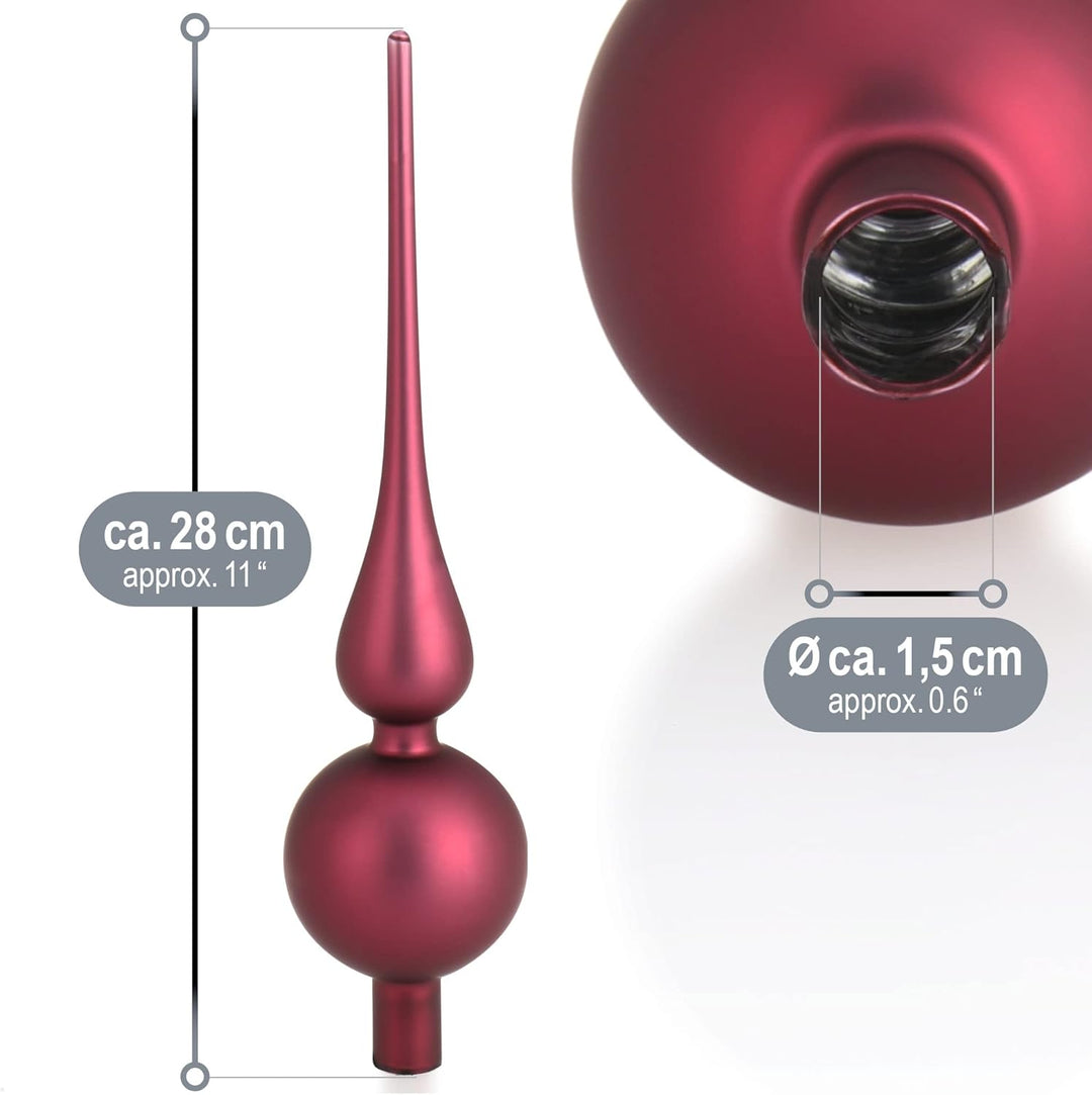 com-four® Weihnachtsbaumspitze - Christbaumspitze aus echtem Glas für Weihnachten - Tannenbaumspitze