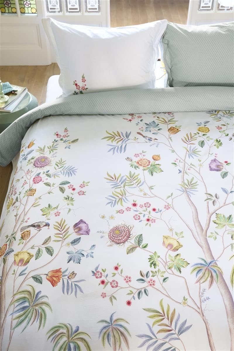 PiP Studio Bettwäsche Il Paradiso White 1 Bettbezug 200 x 200 cm + 2 Kissenbezüge 80 x 80 cm, 1 Bett