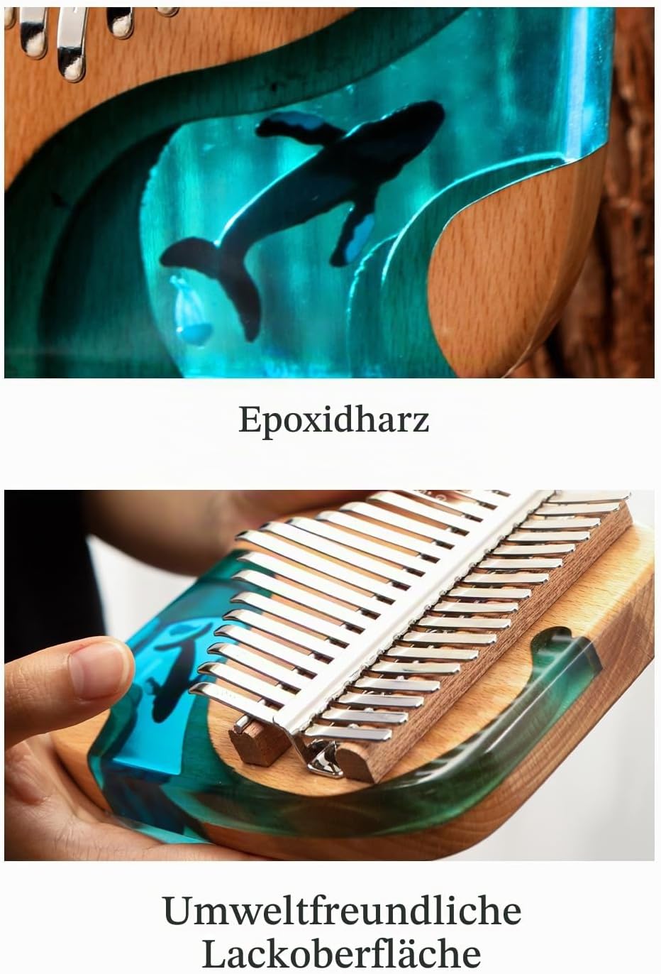Kalimba 17/21 Schlüssel, Holz Fingerklaviere，Professionelle Daumenklavier Carlimba, Mbira Instrument