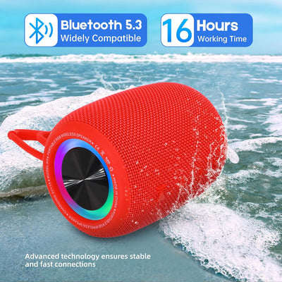 SENXINGYAN 20W Bluetooth Lautsprecher – Tragbare Musikbox mit 360° Stereo-Sound, LED-Lichtshow, IPX6