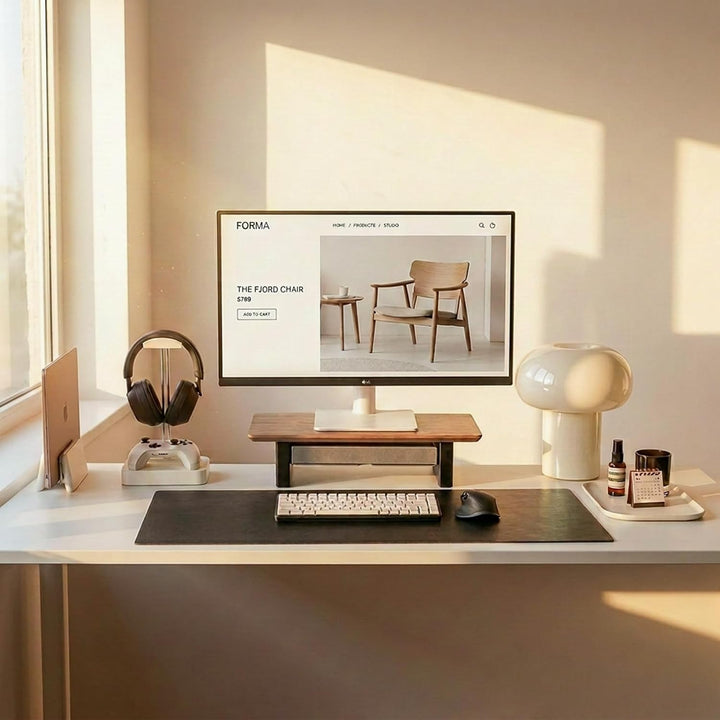 Raico Schreibtischregal Monitorständer Setup Cockpit Ergonomischer Dual-Screen-Riser Minimaler Schre