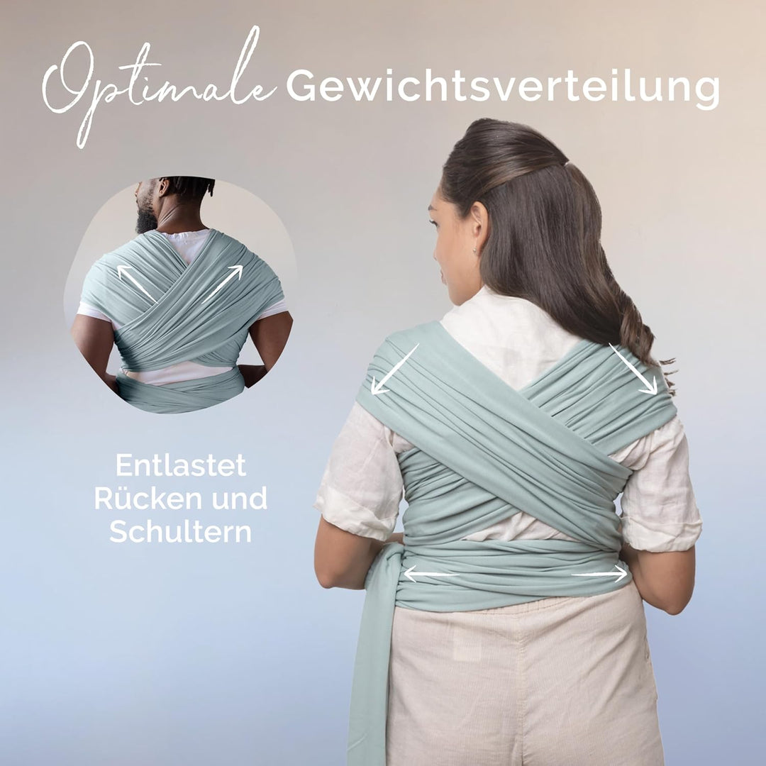 Boba Babytragetuch ab Geburt bis 15 kg - Kuschelweiche &amp; Atmungsaktive Bambusviskose, Tragetuch Baby