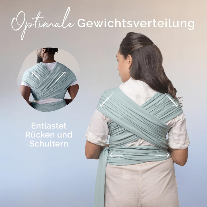 Boba Babytragetuch ab Geburt bis 15 kg - Kuschelweiche &amp; Atmungsaktive Bambusviskose, Tragetuch Baby