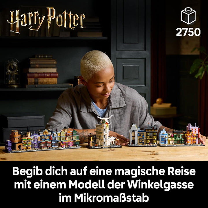 LEGO Harry Potter Die Zauberläden der Winkelgasse, magisches Modell zum Ausstellen, Läden im Mikroma