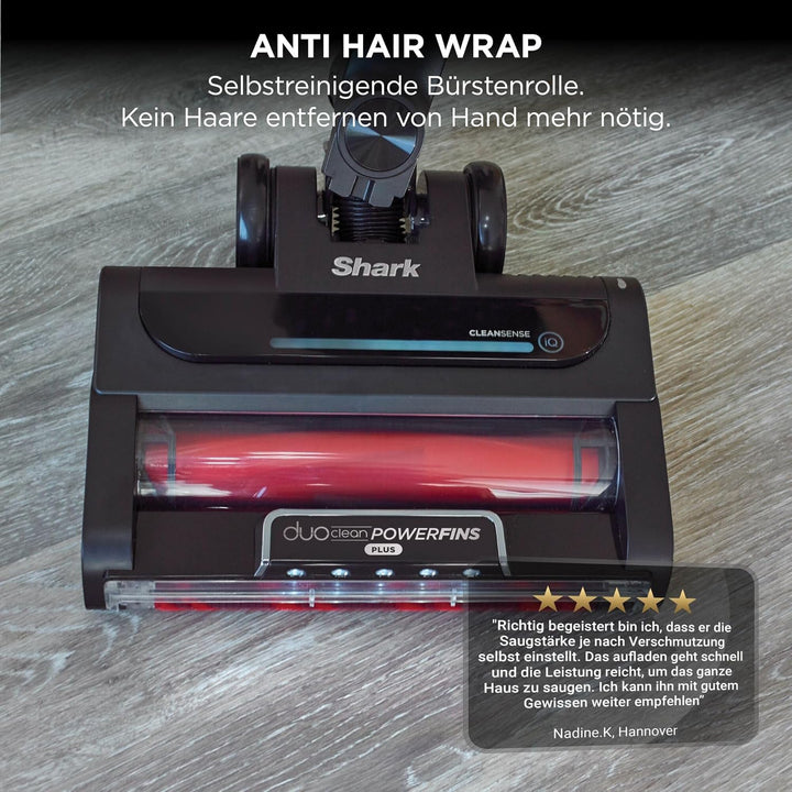 Shark Stratos kabelloser Akku-Staubsauger, PowerFins Plus, 60 Min Laufzeit, Anti-Hair-Wrap- & CleanS