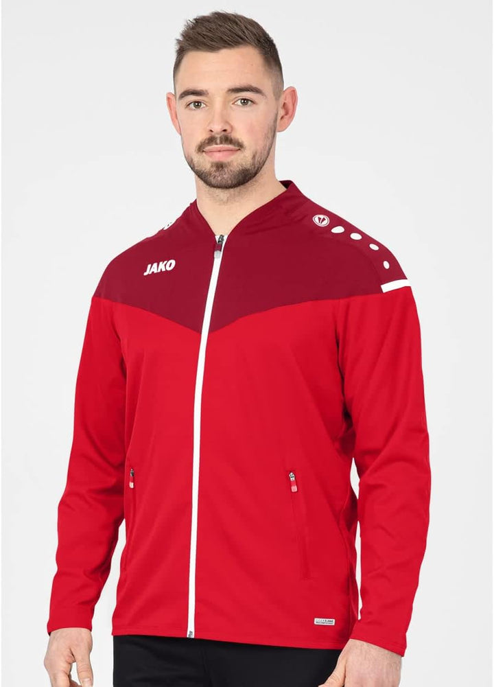 JAKO Herren Präsentationsjacke Champ 2.0, marine/darkblue/skyblue, XXL, 9820, M Rot/Weinrot