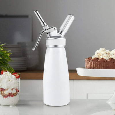 Youyijia 0,5L Sahnespender Sahnebereiter Sahnesyphon mit Zubehörteilen Sahnesyphon Weiss für die Zub
